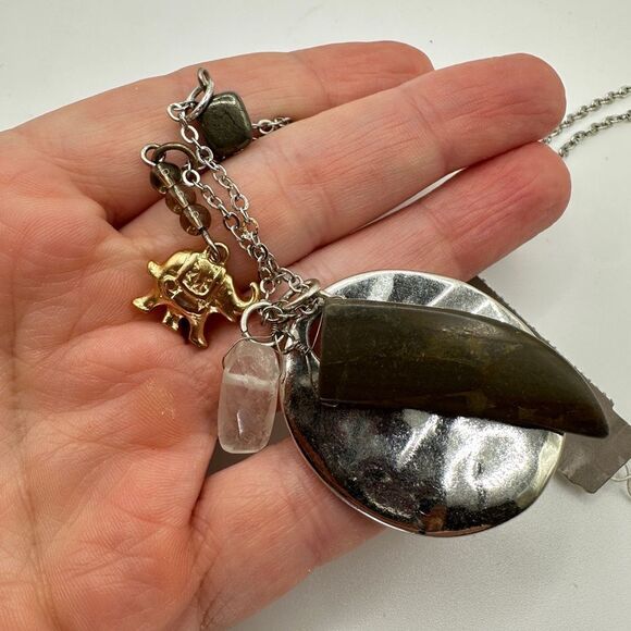 STILL WITH TAG! J.Jill 30" silver toned necklace with charms as pendants! - Picture 10 of 14